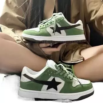Новые модные женские вулканизированные туфли с низким берцем в стиле ретро, уличная обувь для скейтбординга в стиле хип-хоп, женские кроссовки, обувь для пар 35 зелёный