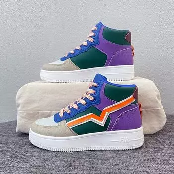 Новые модные женские высокие кроссовки, тренировочные кроссовки, баскетбольные кроссовки на толстой подошве, кроссовки для бега 35 белый