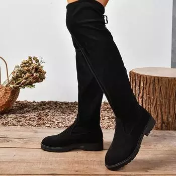 Новые модные женские высокие сапоги однотонные без застежек удобные универсальные на шнуровке весенние и осенние женские ботинки телесного цвета 36