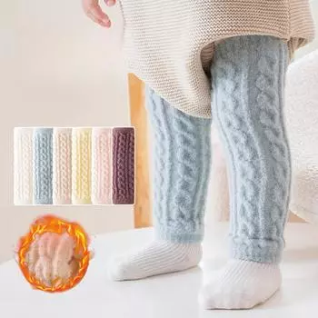 Новые модные зимние гетры для маленьких девочек и мальчиков, утолщенные теплые вязаные наколенники, утепляющие аксессуары для девочек 0-4 years old белый