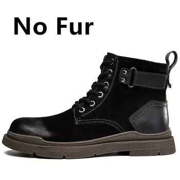 Новые модные зимние мужские ботинки, кожаные теплые ботильоны, высокие водонепроницаемые мотоциклетные ботинки, мужская обувь в стиле ретро, высокое качество 38