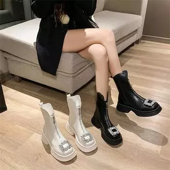 Новые модные зимние женские сексуальные сапоги на высоком каблуке: Теплый и удобный Chaussure Femme Zapatos Mujer 35