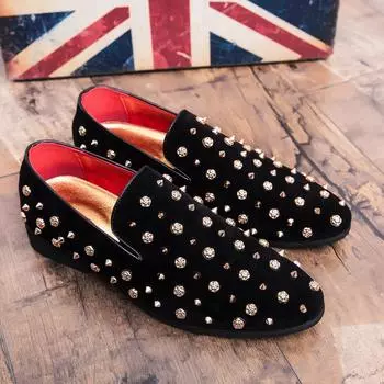 Новые модные золотые роскошные мужские бархатные туфли итальянские мужские туфли с блестками ручной работы лоферы туфли на плоской подошве для вечеринок Zapatos Hombre 38