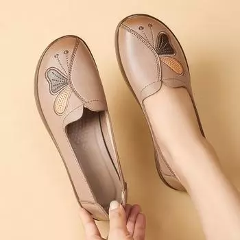 Новые мокасины Butterfly, женские мягкие туфли из искусственной кожи, женские туфли для ходьбы, мокасины для мам, удобные туфли на плоской подошве CN 35