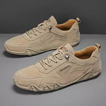 Новые мокасины мужские кожаные туфли ручной работы повседневные туфли на плоской подошве для вождения роскошные удобные мокасины для мужчин большие размеры 40-47 40 бежевый