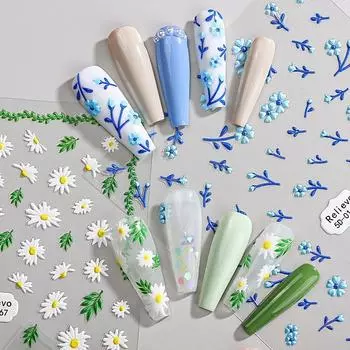 Новые мультяшные наклейки для ногтей 5D трехмерные рельефные водонепроницаемые наклейки для ногтей с клейкой основой 85*100mm