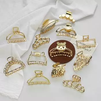 Новые мультяшные полые металлические заколки для волос для женщин, геометрические заколки для купания, корейские заколки для девочек, заколки, аксессуары для волос