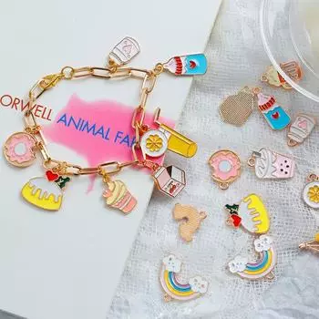 Новые мультяшные серьги, украшения, кулон, пакет материалов, ручная работа, сделай сам, подвеска, аксессуары, брелок 1.5mm Gold 4pcs/pack