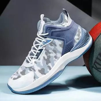 Новые мужские баскетбольные кроссовки Мужская обувь Баскетбольные кроссовки Мужская спортивная обувь Уличные дышащие высокие мужские кроссовки 40 синий