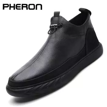 Новые мужские ботильоны из натуральной кожи, повседневные ботинки из коровьей кожи, зимние с мехом, теплые мужские ботинки, черные ботинки челси, Zapatos 6