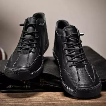 Новые мужские ботинки из искусственной кожи, мужские ботильоны, рабочие ботинки, повседневные кроссовки для отдыха на открытом воздухе, мужские роскошные ботинки ручной работы, дизайнерские кожаные ботинки 38 серый