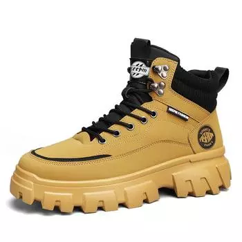 Новые мужские ботинки Martin 2025 года, осень-зима, высокие туфли в английском стиле, кожаные ботинки с увеличенной подошвой. 39