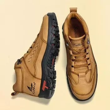 Новые мужские ботинки ручной работы из спилковой кожи, кроссовки для походов на открытом воздухе, большие размеры, мужские ботинки Hombres Botas, обувь до щиколотки для мужчин 39 темно-коричневого