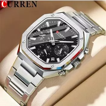 Новые мужские часы деловые водонепроницаемые наручные часы светящиеся роскошные хронографы кварцевые мужские часы подарок золотой