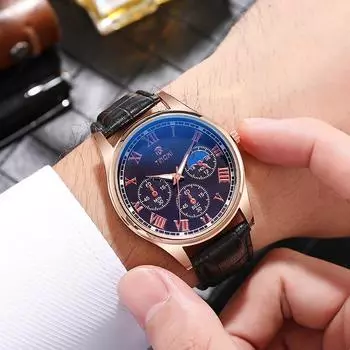 Новые мужские часы с тремя глазами и шестью штифтами, многофункциональные спортивные часы с хронографом, водонепроницаемые, светящиеся, мужские часы, мужские часы