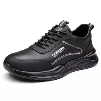 Новые мужские деловые кожаные кроссовки, водонепроницаемые повседневные туфли с круглым носком, легкие мужские туфли с мягкой подошвой, нескользящие, для ходьбы на открытом воздухе 38