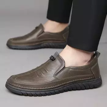 Новые мужские деловые кожаные туфли. Мужские туфли. Мягкая подошва. Удобная прогулочная обувь. Обувь для вождения. Повседневная обувь в британском стиле. 39 чёрный