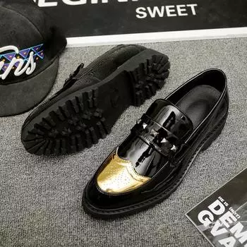 Новые мужские деловые кожаные туфли, роскошные модные свадебные туфли для жениха, мужская повседневная обувь в английском стиле 38 чёрный