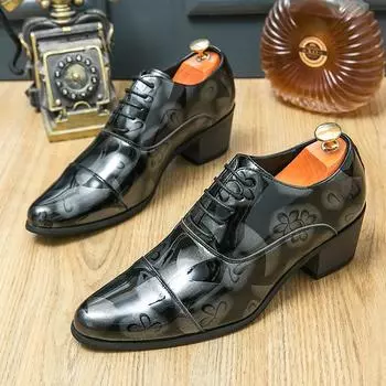 Новые мужские деловые кожаные туфли, роскошные модные свадебные туфли для жениха, мужские лоферы в итальянском стиле 37 чёрный