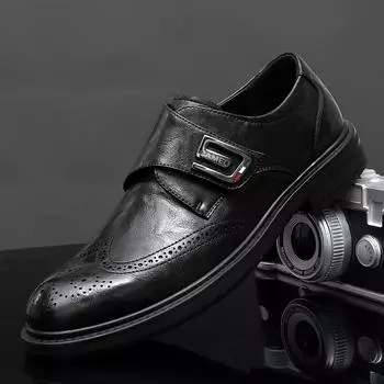 Новые мужские деловые кожаные туфли, роскошные модные свадебные туфли для жениха, мужские оксфорды в итальянском стиле 38 чёрный