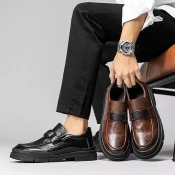 Новые мужские деловые кожаные туфли, роскошные модные свадебные туфли для жениха, мужские оксфорды в итальянском стиле 38 коричневый