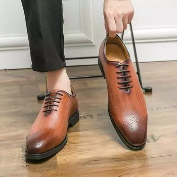 Новые мужские деловые кожаные туфли, роскошные модные свадебные туфли для жениха, мужские лоферы в итальянском стиле 38 чёрный