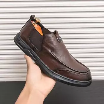 Новые мужские деловые повседневные кожаные туфли с одной педалью, рабочие туфли для водителя 38