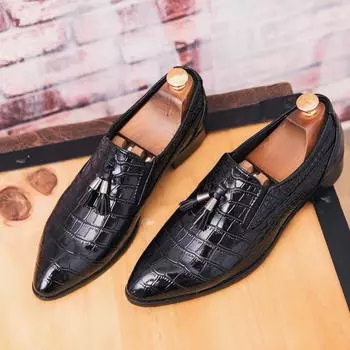 Новые мужские деловые туфли из кожи, мужские туфли-оксфорды для вечеринок и свадеб, повседневные мужские туфли на плоской подошве, мужские мокасины 38