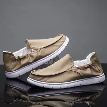 Новые мужские дышащие парусиновые туфли, старые пекинские тканевые туфли, водительские туфли, мужские повседневные туфли для катания на доске, универсальные тканевые туфли для весны, лета и осени 39 серый