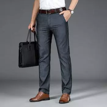 Новые мужские джинсы из лиоцелла, летние свободные прямые брюки из ледяного шелка с тонкой высокой талией, повседневные брюки 28