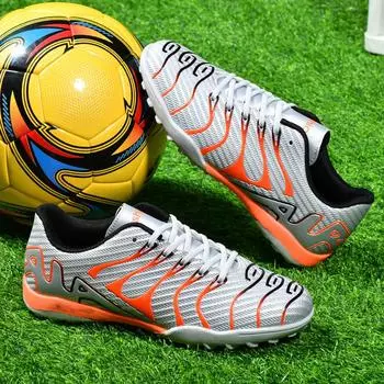 Новые мужские футбольные бутсы TF Broken Nails для спортивных тренировок и соревнований. nails, 33 оранжевый/серебряный