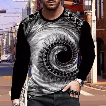 Новые мужские футболки с принтом 3D Tornado, футболки с длинным рукавом и круглым вырезом, повседневные пуловеры, мужская одежда больших размеров XS темно-синий