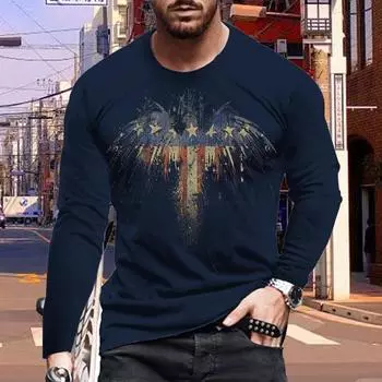 Новые мужские футболки с принтом креста 3D Pentagram, футболки с длинным рукавом, повседневные свитера с круглым вырезом, мужская одежда больших размеров XS белый