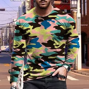 Новые мужские футболки с принтом змеи 3D Greedy, футболки с длинным рукавом и круглым вырезом, повседневные пуловеры, мужская одежда больших размеров XS чёрный