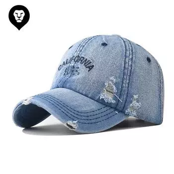 Новые мужские и женские бейсболки из денима, потертые, рваные, очень приятные на ощупь, высокого качества Adjustable