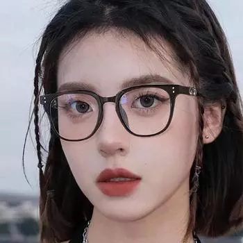 Новые мужские и женские художественные ретро-модные очки с защитой от синего света, персонализированные простые простые очки в большой оправе, позволяющие фотографировать, чтобы показать маленькое лицо