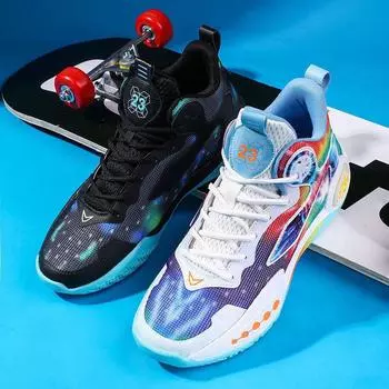 Новые мужские и женские нейтральные цветные баскетбольные кроссовки нескользящие дышащие профессиональные боевые тренировочные кроссовки 36 синий
