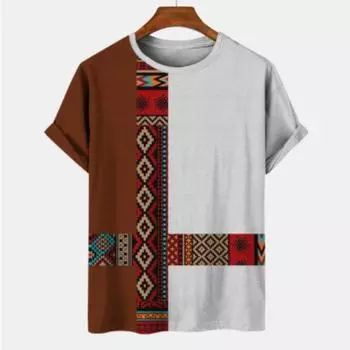 Новые мужские и женские повседневные свободные спортивные футболки с короткими рукавами и 3D-цифровой печатью, топы в стиле колор-блок S