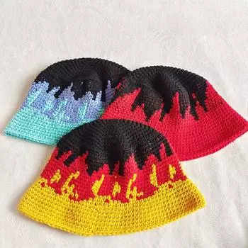 Новые мужские и женские шапки-рыбаки, полосатые шапки ручной вязки, модные и универсальные женские шерстяные шапки. 56-59Cm Adult