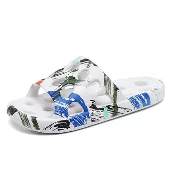 Новые мужские и женские шлепанцы для отдыха на плоской подошве, нескользящие, для использования в помещении и на улице, для душа, пляжные сандалии для пар 36