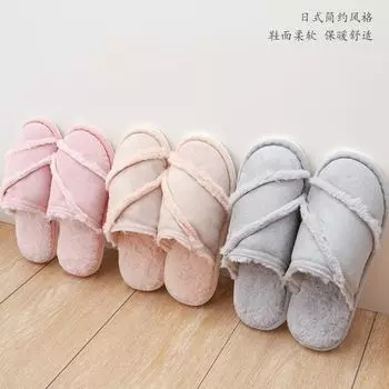 Новые мужские и женские тапочки, домашние весенние, осенние и зимние полы, теплая нескользящая обувь в помещении, парная обувь с мягкой плюшевой подошвой S (fit 35-37) серый