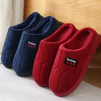 Новые мужские и женские тапочки из хлопка, новые зимние тапочки для обогрева дома, нескользящая пушистая хлопковая обувь для мужчин и женщин 36-37 бордовый