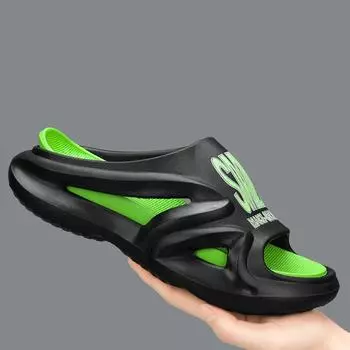 Новые мужские и женские тапочки, уличные домашние сандалии, пляжные тенденции, мужская повседневная обувь, шлепанцы на толстой мягкой подошве, мужские шлепанцы, мужские тапочки 36-37 чёрный