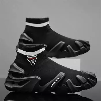 новые мужские классические черные носки беговые кроссовки мужские высокие носки кроссовки повседневная обувь легкие кроссовки мужские корзина homme 39 чёрный