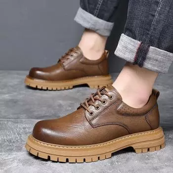 Новые мужские классические черные универсальные кожаные туфли на шнуровке, модные мужские туфли для прогулок, свадьбы, офиса, бизнеса 38 чёрный