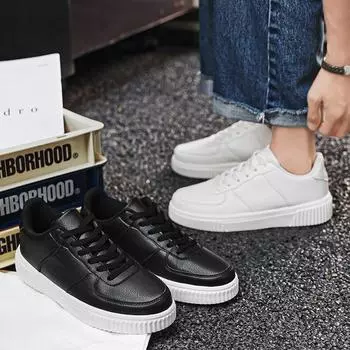 Новые мужские классические модные низкие кроссовки для скейтбординга на толстой подошве для студентов и мальчиков, модные удобные кроссовки для спортзала с мягкой подошвой 39 чёрный