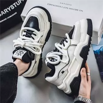 Новые мужские классические модные низкие кроссовки для скейтбординга на толстой подошве, удобные кроссовки для баскетбола на мягкой подошве 39 белый/чёрный