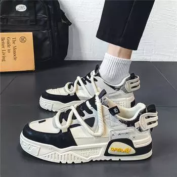 Новые мужские классические модные низкие кроссовки для скейтбординга на толстой подошве, удобные кроссовки для баскетбола на мягкой подошве 39 синий/бежевый