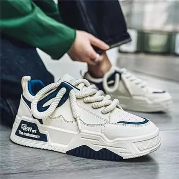 Новые мужские классические модные низкие кроссовки для скейтбординга на толстой подошве, удобные кроссовки для баскетбола на мягкой подошве 39 синий/белый