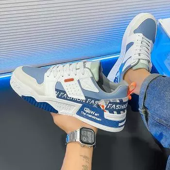 Новые мужские классические модные низкие кроссовки для скейтбординга на толстой подошве, удобные кроссовки для баскетбола на мягкой подошве 39 белый/зелёный